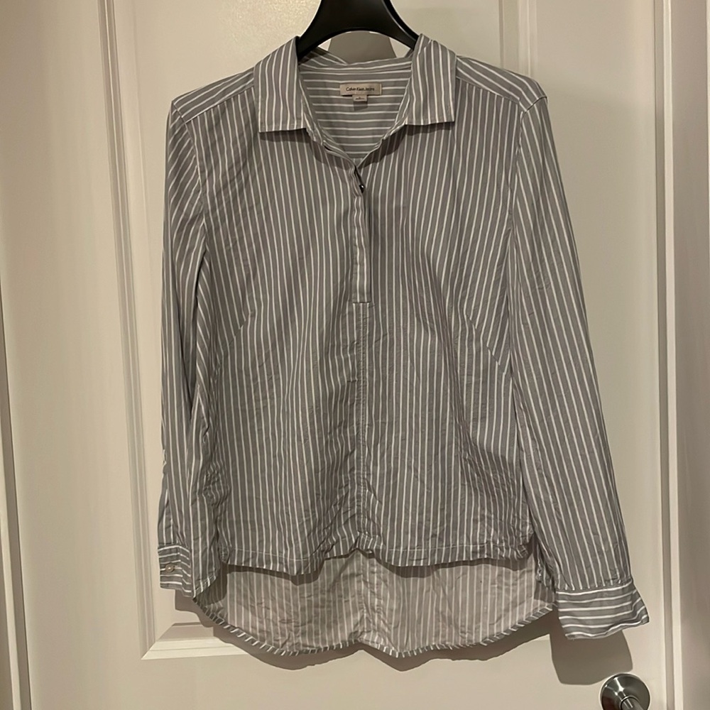 Calvin Klein Jeans Womens Collared Long Sleeve Tunic style Shirt